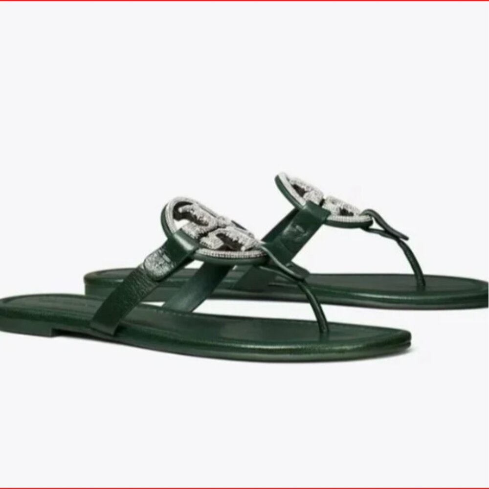 Limited Edition Our Cult Favorite Embellishment Leather Flat Thong Sandals - Picture 7 of 12